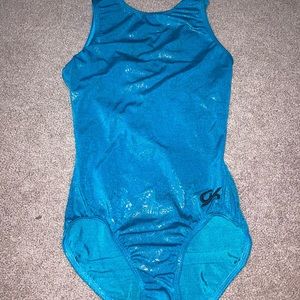 blue gymnastics leotard